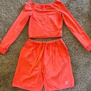 Bright Orange Two-Piece Lounge Set